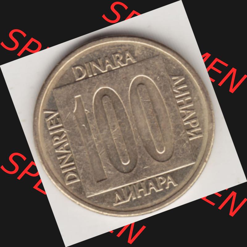 Münzen Jugoslawien Umlaufmünze 1988-1989, 100 Dinar 1989, Bild mit Rückseite der Münze als Bildmaterial Sammlung