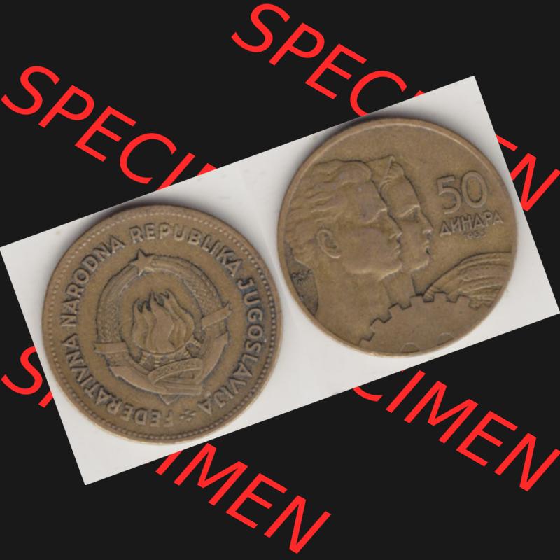 Münzen Jugoslawien Umlaufmünze 1955-1955, 50 Dinar 1955, Bild mit Vollansicht zum Download Sammlung