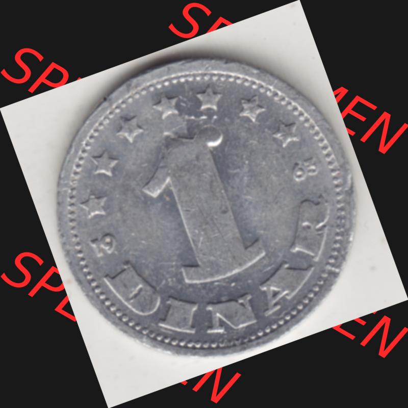 Münzen Jugoslawien Umlaufmünze 1963-1963, 1 Dinar 1963, Bild mit Rückseite der Münze zum Download Sammlung