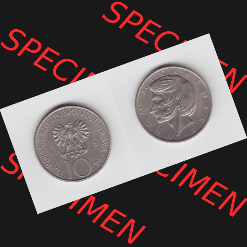 Münzen Polen Umlaufmünze 1975-1976, 10 Zlotych 1975, Bild mit Vollansicht als Bildmaterial Sammlung
