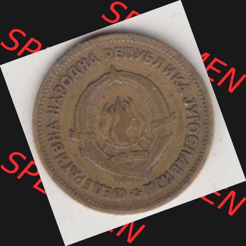 Münzen Jugoslawien Umlaufmünze 1955-1955, 20 Dinar, Bild mit Rückseite der Münze zum Download Sammlung