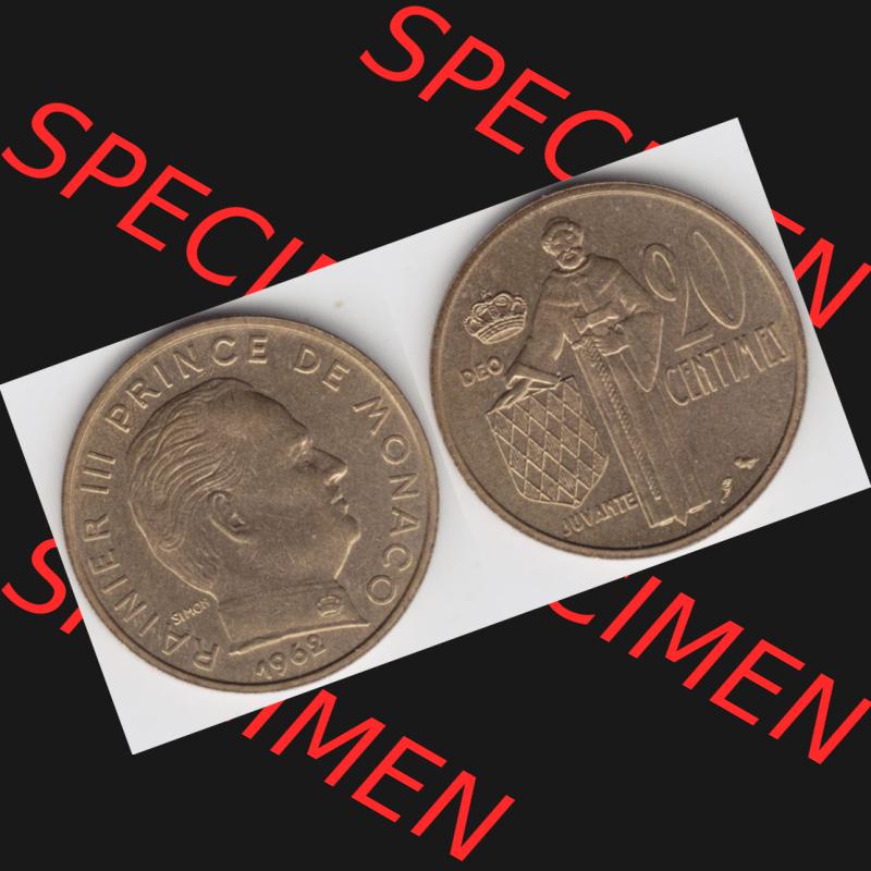 Münzen Monaco Umlaufmünze 1962-1995, 20 Centimes 1962 (3) Sammlung