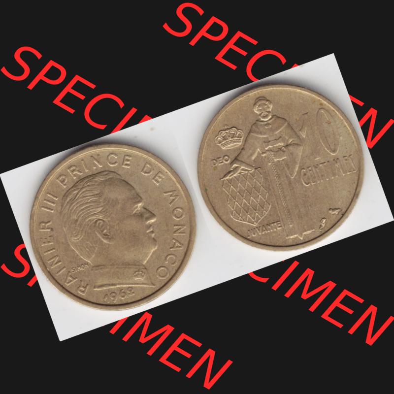 Münzen Monaco Umlaufmünze 1962-1995, 10 Centimes 1962 (3) Sammlung
