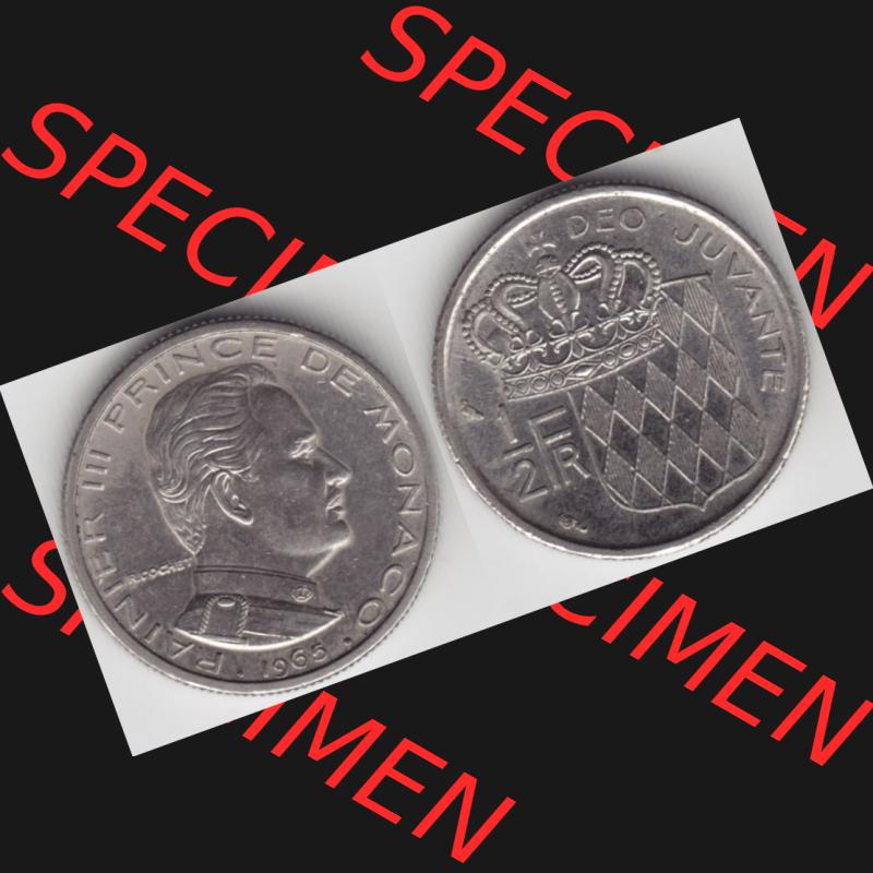 Münzen Monaco Umlaufmünze 1965-1995, 0.50 Fr, Franc, Franken Rainier III Prince de Monaco 1965 (3) Sammlung