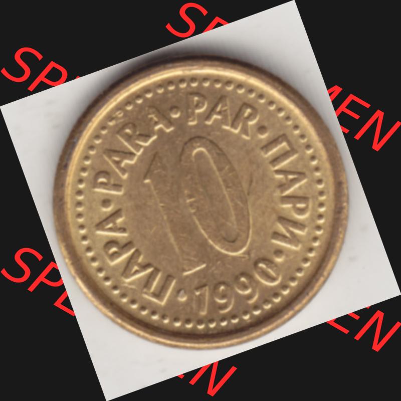 Münzen Jugoslawien Umlaufmünze 1990-1991, 10 Para 1990, Bild mit Rückseite der Münze als Bildmaterial Sammlung