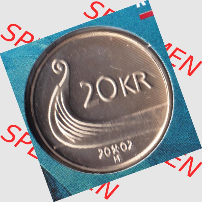 Münzen Norwegen Umlaufmünze 1994-2009, 20 KR, Kronen 2002, Bild mit Rückseite der norwegischen Münze als Bildmaterial, des Bildes zur deiner Nutzung Sammlung