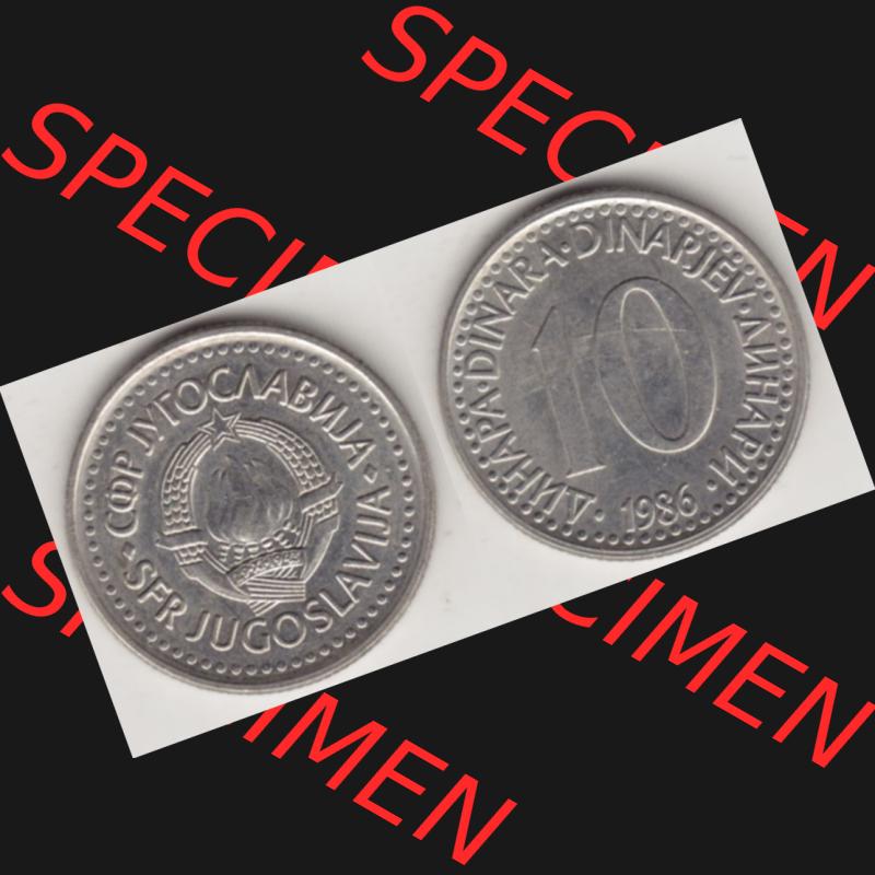 Münzen Jugoslawien Umlaufmünze 1982-1988, 10 Dinar 1986, Bild mit Vollansicht als Bildmaterial Sammlung
