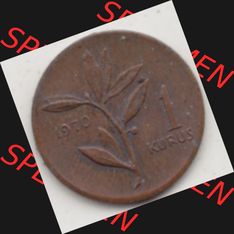 Münzen Türkei Umlaufmünze 1963-1974, 1 Kurus 1970. Rückseite der Münze der Türkei als Bildmaterial für Sammler und Münzen-Webseiten hier im online Katalog... Sammlung