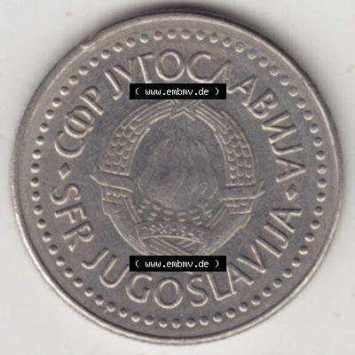Münzen Jugoslawien Umlaufmünze 1985-1987, 20 Dinar 1987, Bild mit Vorderseite der Münze als Bildmaterial Sammlung