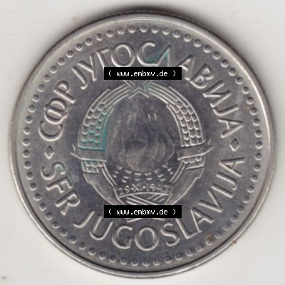 Münzen Jugoslawien Umlaufmünze 1985-1988, 50 Dinar 1986, Bild mit Vorderseite der Münze als Bildmaterial Sammlung
