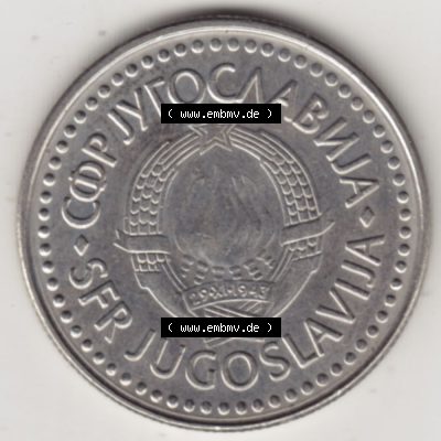 Münzen Jugoslawien Umlaufmünze 1985-1988, 100 Dinar 1988, Bild mit Vorderseite der Münze als Bildmaterial Sammlung