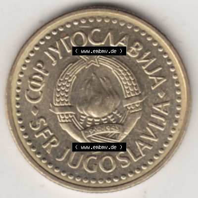 Münzen Jugoslawien Umlaufmünze 1982-1986, 5 Dinar 1983, Bild mit Vorderseite der Münze als Bildmaterial Sammlung