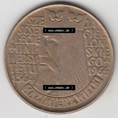 Münzen Polen Gedenkmünze 1964-1964, 10 Zloty 600. Jahrestag der Jagiellone Universität (2) Sammlung