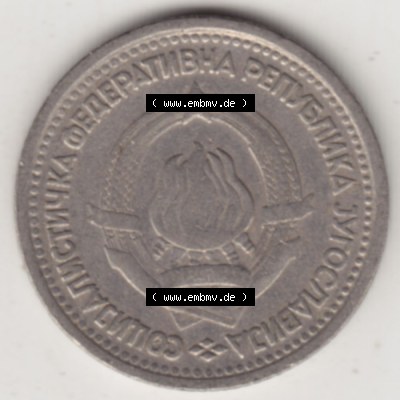 Münzen Jugoslawien Umlaufmünze 1965-1965, 1 Dinar 1965, Bild mit Vorderseite der Münze zum Download Sammlung
