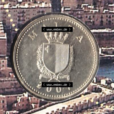 Münzen Malta Umlaufmünze 1991-2007, 25 Cent 2007, Vorderseite Sammlung