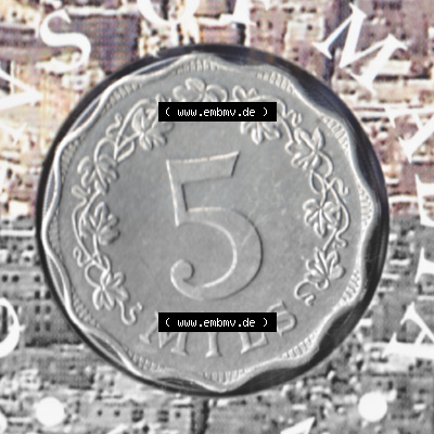 Münzen Malta Umlaufmünze 1972-2007, 5 Mils 2007, Rückseite Sammlung