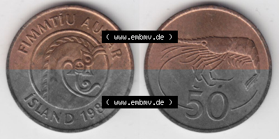 Umlaufmünze aus Island in Isländischen Kronen-Währung Sammlung