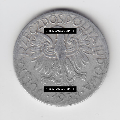 Münzen Polen Umlaufmünze 1958-1974, 5 Zlotych 1958 (1) Sammlung