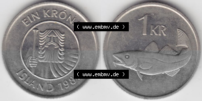 Umlaufmünze aus Island in Isländischen Kronen-Währung Sammlung