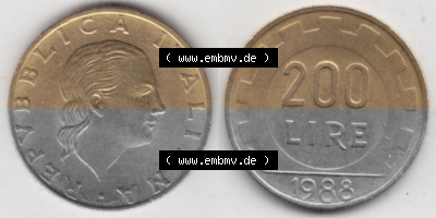 Münze aus Italien in der italienischen Lira-Währung Sammlung