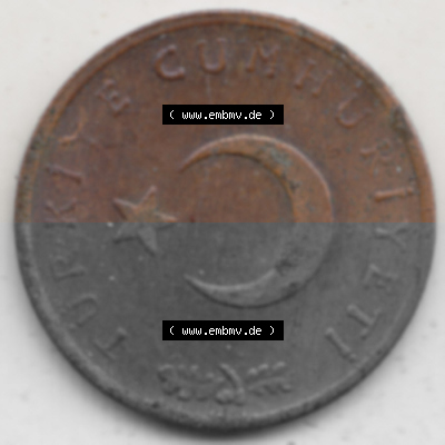 Münzen Türkei Umlaufmünze 1963-1974, 1 Kurus 1970. Vorderseite der Münze der Türkei als Bildmaterial für Sammler und Münzen-Webseiten... Sammlung