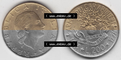 Münze aus Italien in der italienischen Lira-Währung Sammlung