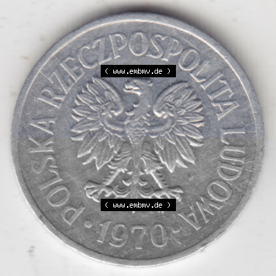 Münzen Polen Umlaufmünze 1961-1985, 10 Groszy 1970 (1) Sammlung