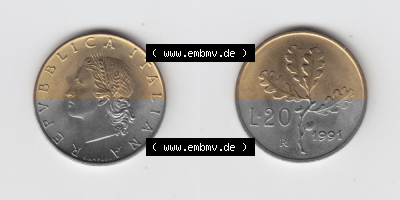 Münze aus Italien in der italienischen Lira-Währung Sammlung