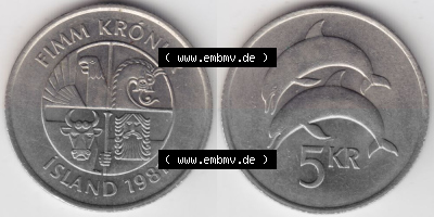 Umlaufmünze aus Island in Isländischen Kronen-Währung Sammlung