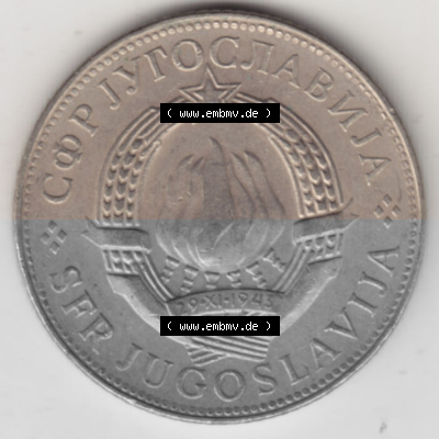 Münzen Jugoslawien Umlaufmünze 1976-1981, 10 Dinar 1977, Bild mit Vorderseite der Münze als Bildmaterial Sammlung