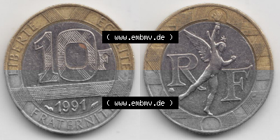 Umlaufmünze aus Frankreich in der Francs-Währung Sammlung