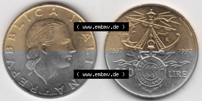Münze aus Italien in der italienischen Lira-Währung Sammlung