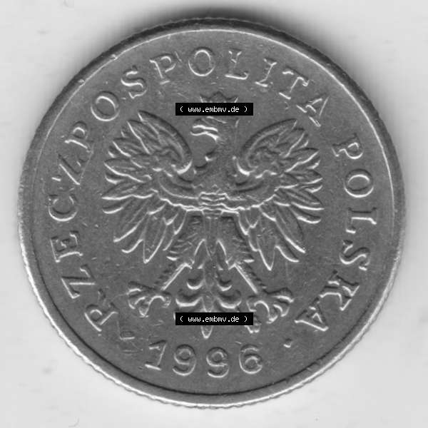 Grau bzw. s/w Münzen Polen Umlaufmünze 1990-2016, 20 Groszy 1996 (1) Sammlung Graustufen