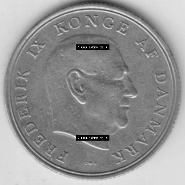 Grau bzw. s/w Münzen Dänemark Umlaufmünze 1960-1972, 1 Krone 1963, König Frederick IX. Vorderseite der alten dänischen Umlaufmünze aus Dänemark zum katalogisieren... Sammlung Graustufen