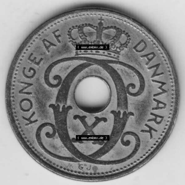 Grau bzw. s/w Münzen Dänemark Umlaufmünze 1926-1940, 2 Öre 1937. Vorderseite der alten dänischen Umlaufmünze aus Dänemark zum katalogisieren und verwalten im Münzen-Katalog... Sammlung Graustufen