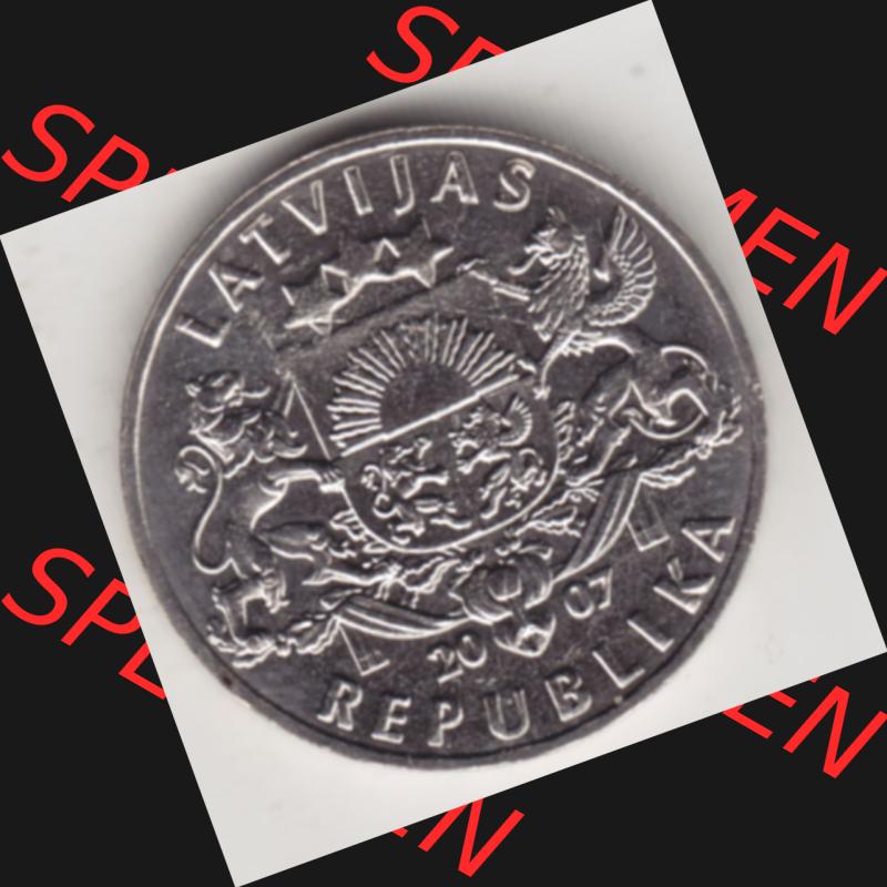 Münzen Lettland Umlaufmünze 1992-2008, 1 Lats 2007, Bild mit Vorderseite der Münze als Bildmaterial Sammlung