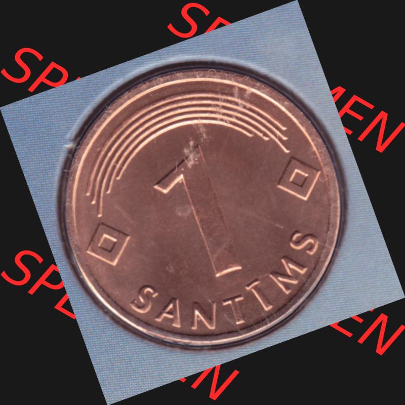 Münzen Lettland Umlaufmünze 1992-2008, 1 Centime 2003, Bild mit Rückseite der Münze als Bildmaterial Sammlung