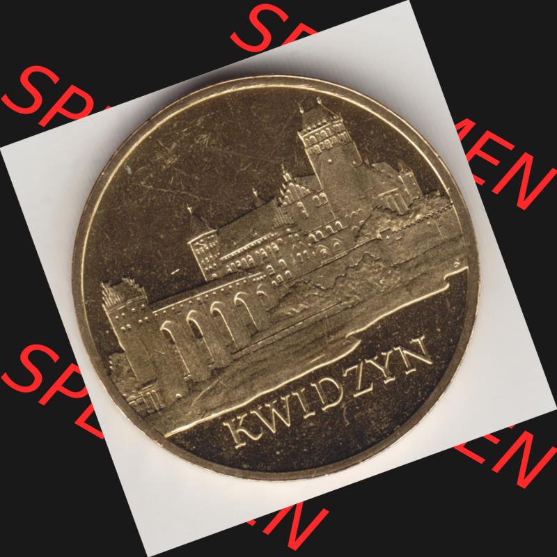 Münzen Polen Gedenkmünze 2007-2007, 2 Zloty, Historische Städte in Polen - Marienwerder, Bild mit Rückseite der Münze als Bildmaterial Sammlung
