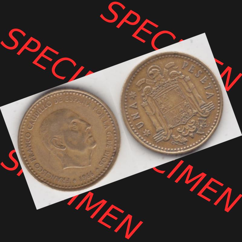 Münzen Spanien Umlaufmünze 1966-1966, 1 Pesete, Bild mit Vollansicht als Bildmaterial Sammlung