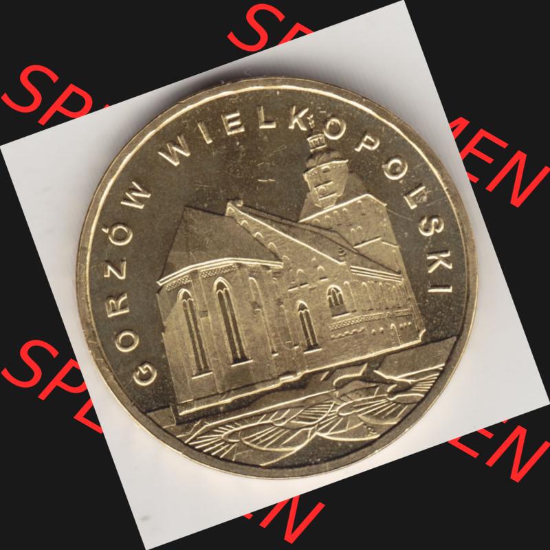 Münzen Polen Gedenkmünze 2007-2007, 2 Zloty, Historische Städte in Polen - Landsberg an der Warthe, Bild mit Rückseite der Münze als Bildmaterial Sammlung