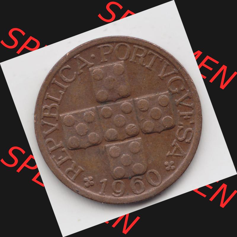 Münzen Portugal Umlaufmünze 1942-1969, 20 Centavos 1960. Rückseite der portugiesischen Umlaufmünze aus Portugal vor der Euro-Einführung in Portugal zum katalogisieren... Sammlung