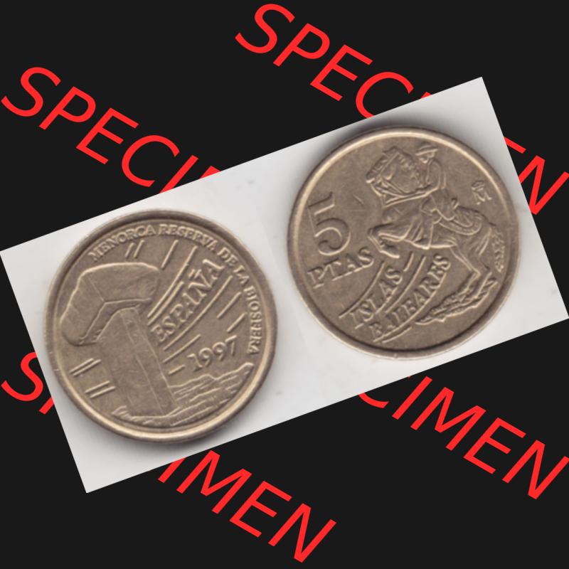 Münzen Spanien Umlaufmünze 1997-1997, 5 Peseten 1997, Bild mit Vollansicht als Bildmaterial Sammlung