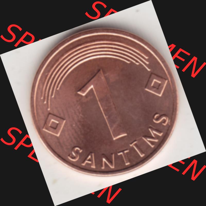 Münzen Lettland Umlaufmünze 1992-2008, 1 Santims 2003, Bild mit Rückseite der Münze als Bildmaterial Sammlung