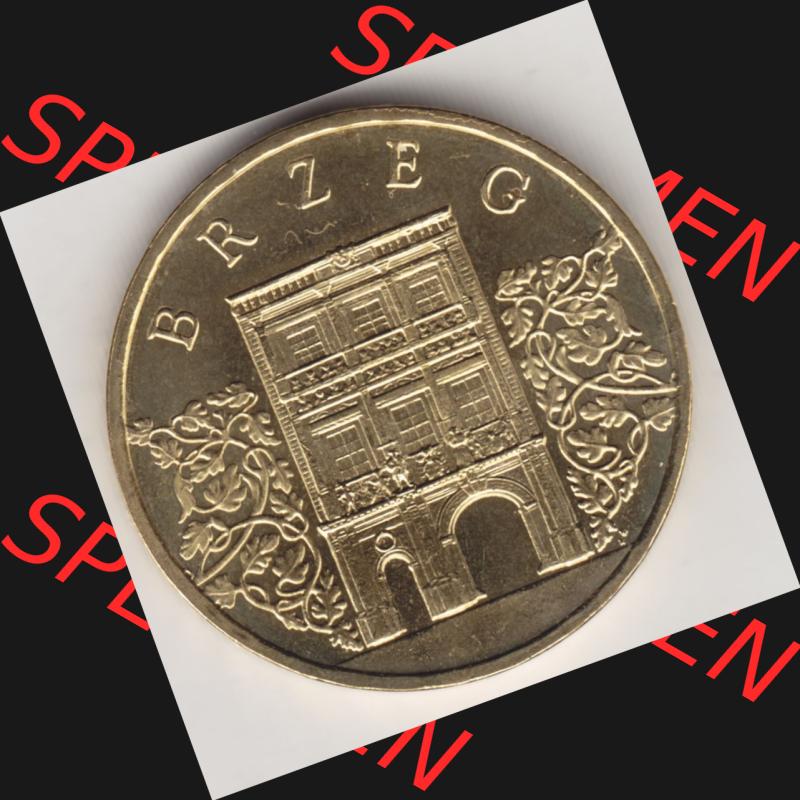 Münzen Polen Gedenkmünze 2007-2007, 2 Zloty, Historische Städte in Polen - Brzeg, Bild mit Rückseite der Münze als Bildmaterial Sammlung