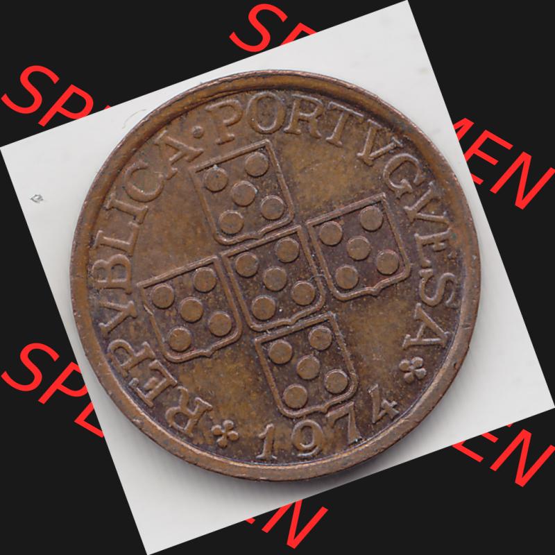 Münzen Portugal Umlaufmünze 1969-1974, 20 Centavos 1974. Rückseite der portugiesischen Umlaufmünze aus Portugal vor der Euro-Einführung in Portugal zum katalogisieren... Sammlung