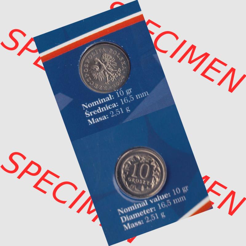 Münzen Polen KMS Umlaufmünze 2004, 10 Groszy, Münzseiten Untereinander als Bildmaterial Sammlung