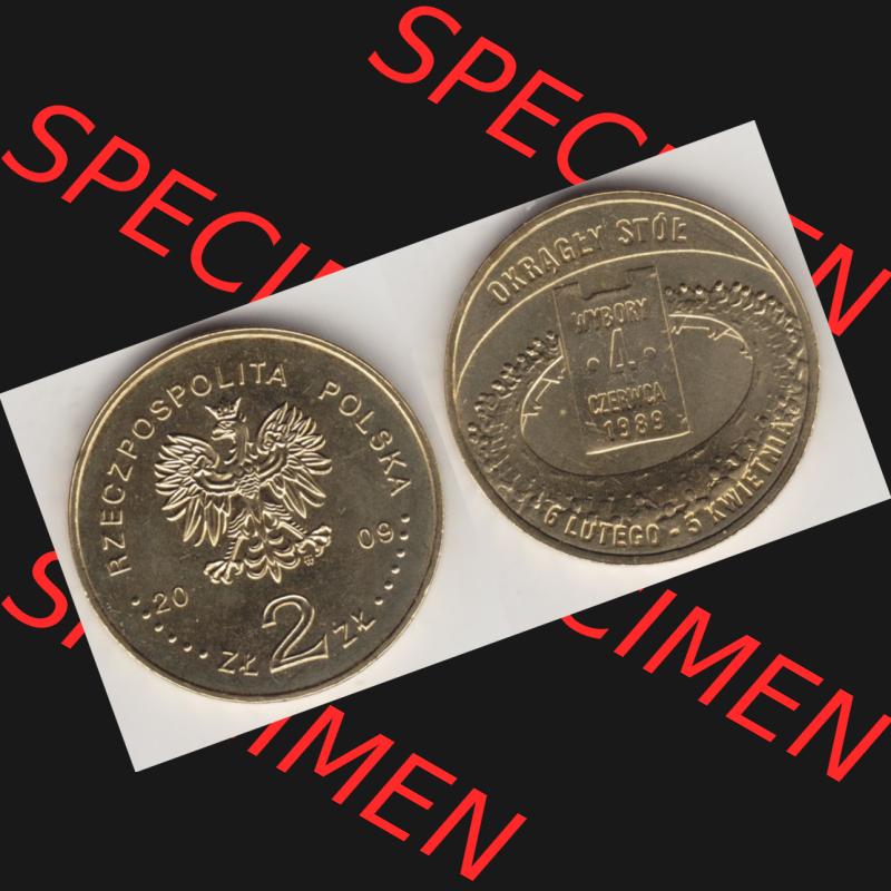 Münzen Polen Gedenkmünze 2009-2009, 2 Zloty, Parlamentswahlen am 4. Juni 1989, Bild mit Vollansicht als Bildmaterial Sammlung