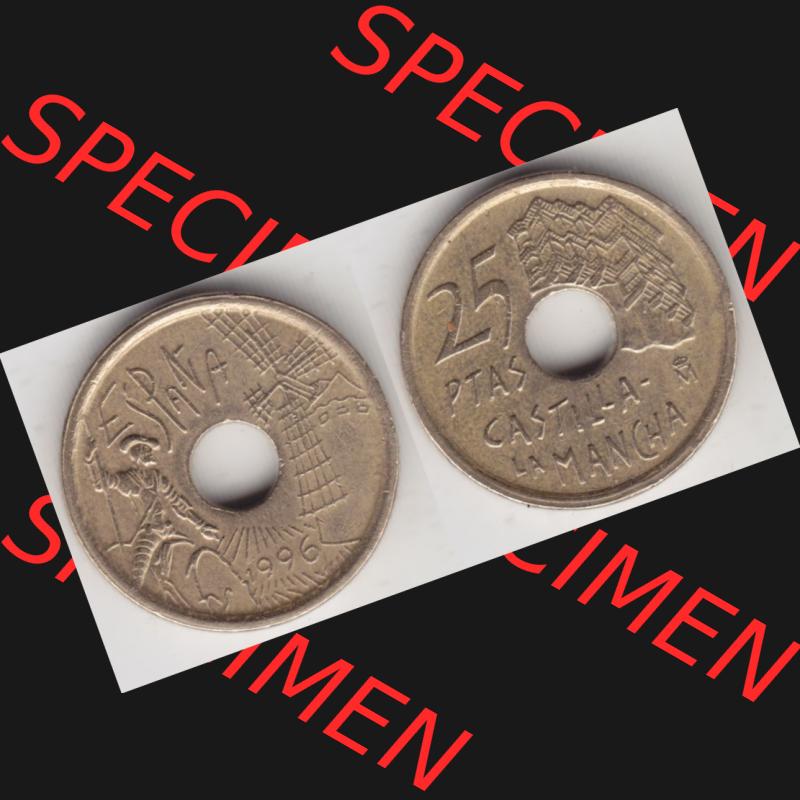 Münzen Spanien Umlaufmünze 1996-1996, 25 PTAS - Peseten 1996, Bild mit Vollansicht als Bildmaterial Sammlung