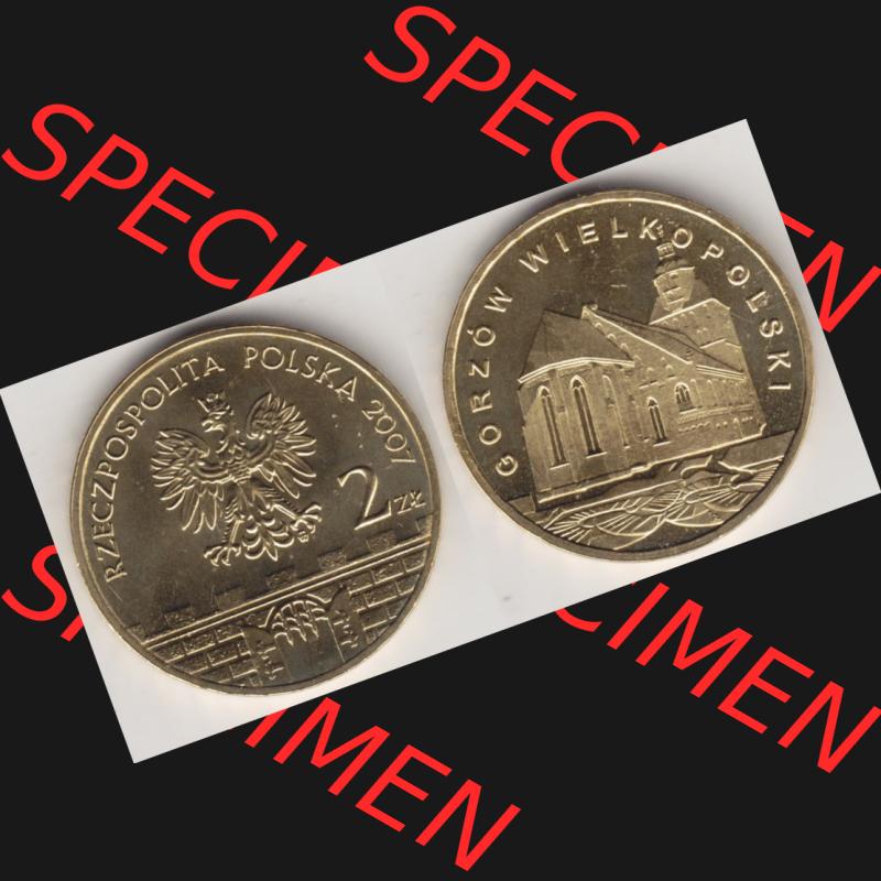 Münzen Polen Gedenkmünze 2007-2007, 2 Zloty, Historische Städte in Polen - Landsberg an der Warthe, Bild mit Vollansicht als Bildmaterial Sammlung