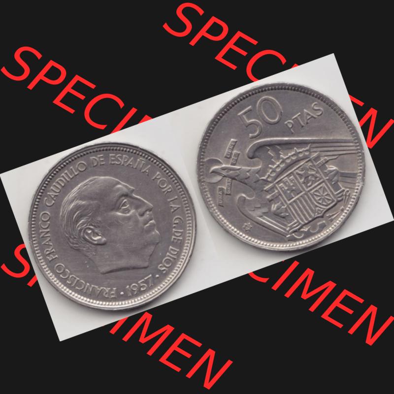 Münzen Spanien Umlaufmünze 1957-1957, 50 Peseten 1960, Bild mit Vollansicht als Bildmaterial Sammlung